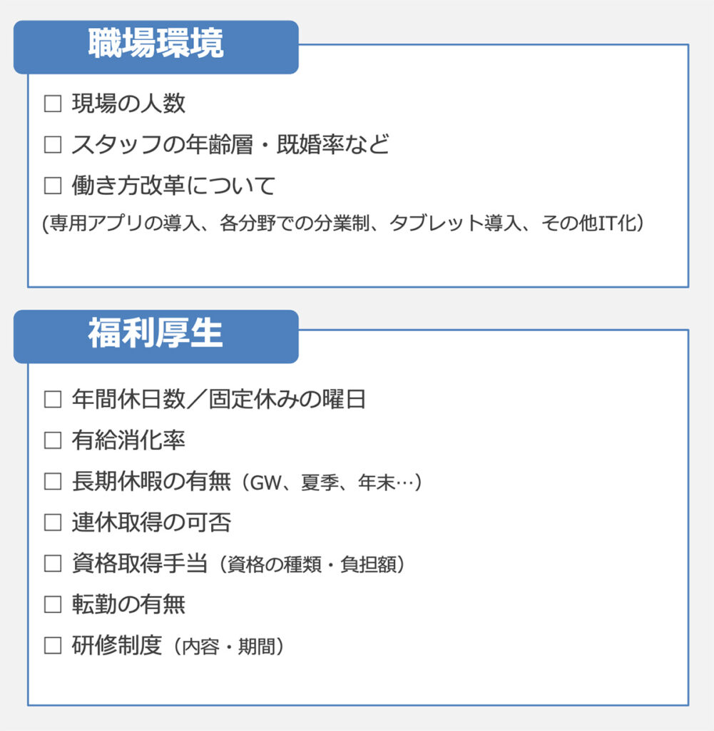 職場環境:福利厚生(施工管理志望志望)図